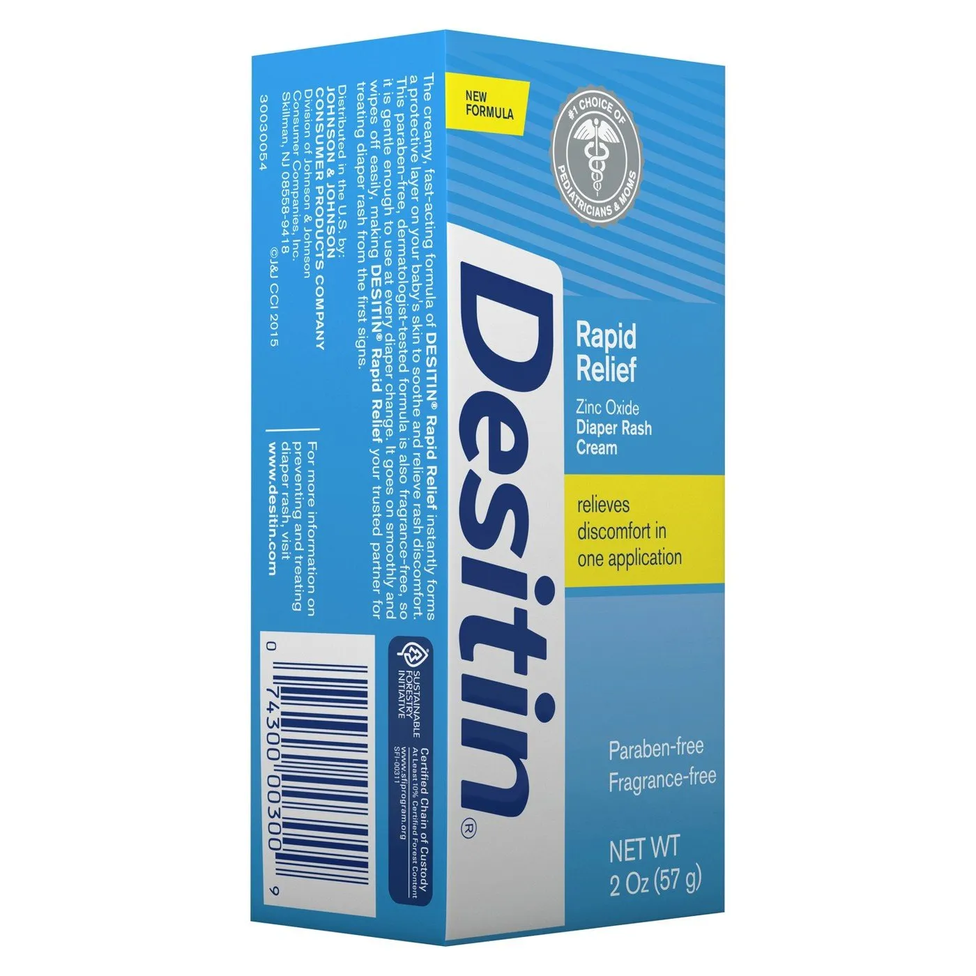 Desitin Rapid Relief Creamy Zinc Oxide Diaper Rash Cream, 2 Ounce (Pack of 3)