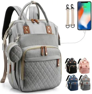 Diaper Baby Changing Bag | Ultra Lightweight Baby Backpack Diaper Bag | Travel Diaper Bag With Portable Changing | Large Unisex Backpack Nappy Bags | Diaper Bags for Baby Boy (Grey)