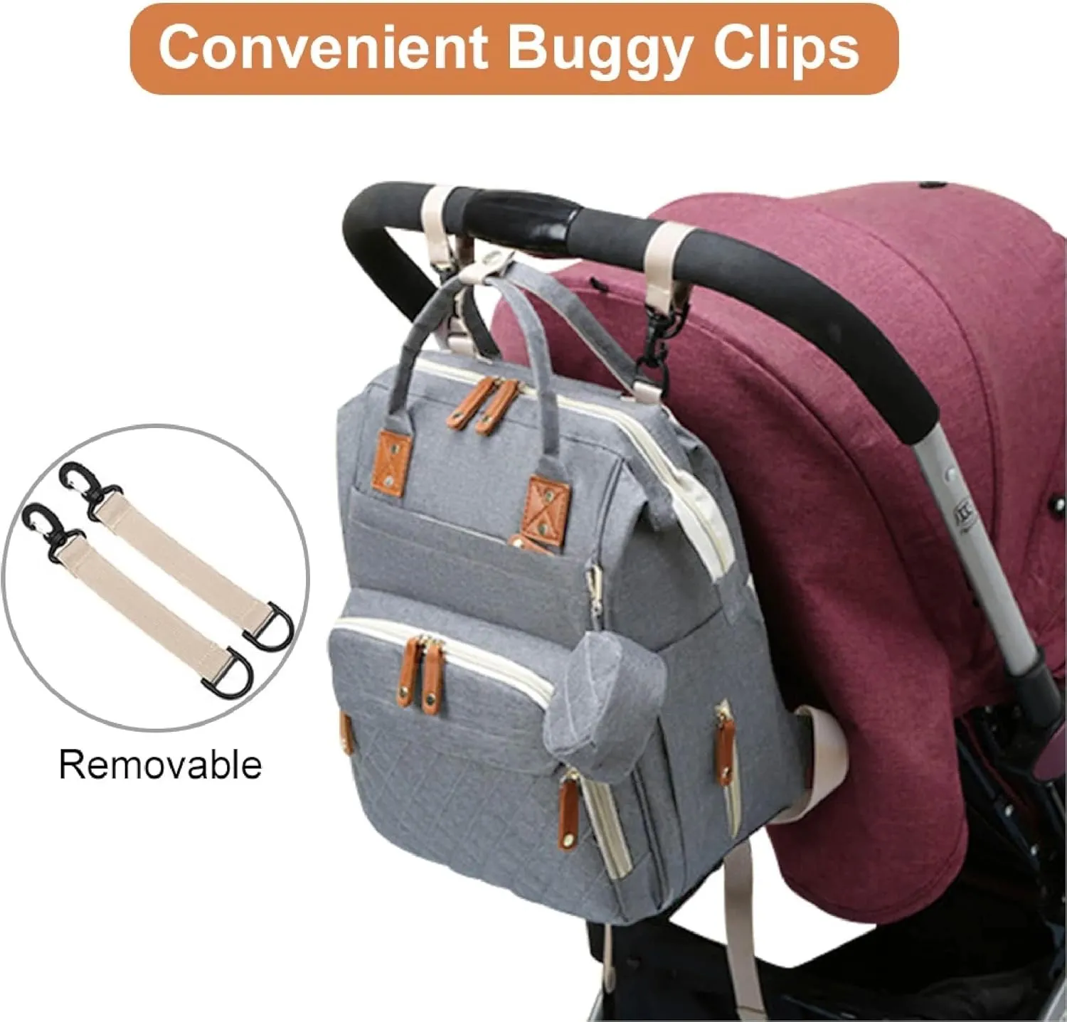 Diaper Baby Changing Bag | Ultra Lightweight Baby Backpack Diaper Bag | Travel Diaper Bag With Portable Changing | Large Unisex Backpack Nappy Bags | Diaper Bags for Baby Boy (Grey)