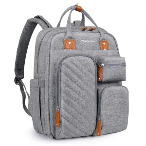 Diaper Bag Backpack, Large Capacity Baby Diaper Backpack with Tons of Pockets, Built-in Stroller Straps and Changing Pad, Multi function Waterproof Diaper Bag (Austere Gray)
