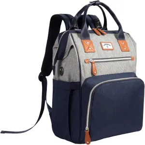 Diaper Bag Backpack: Tote Baby Bag for Boy and Girl, Large Mommy Bag Insulated Pockets Charger Holes for Men and Women, Nappy Bag for Baby Airplane Traveing Blue Grey