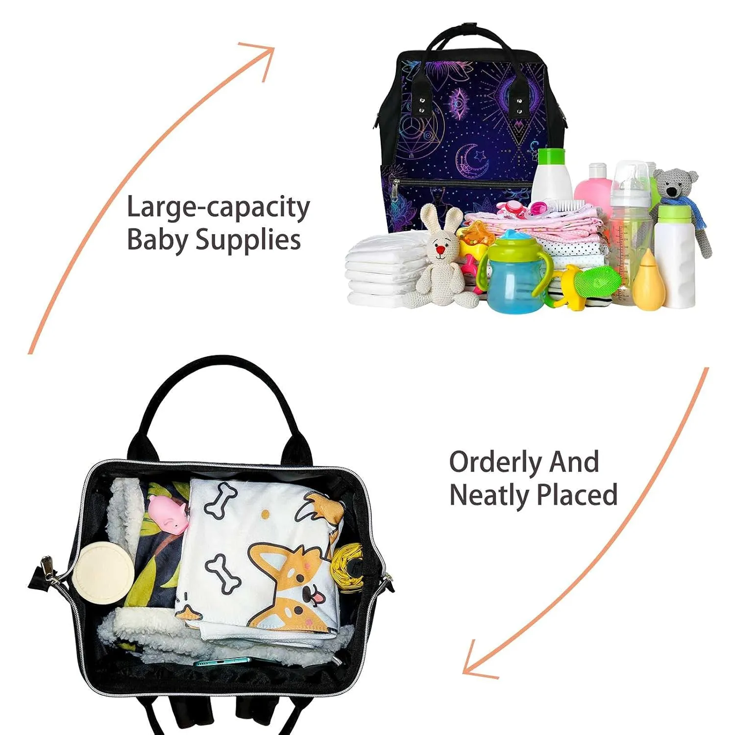 Diaper Bag Mummy Backpack Wisdom Constellation Yoga Blue Multifunction Baby Nappy Bag Large Capacity Nursing Bags Waterproof Travel Backpack