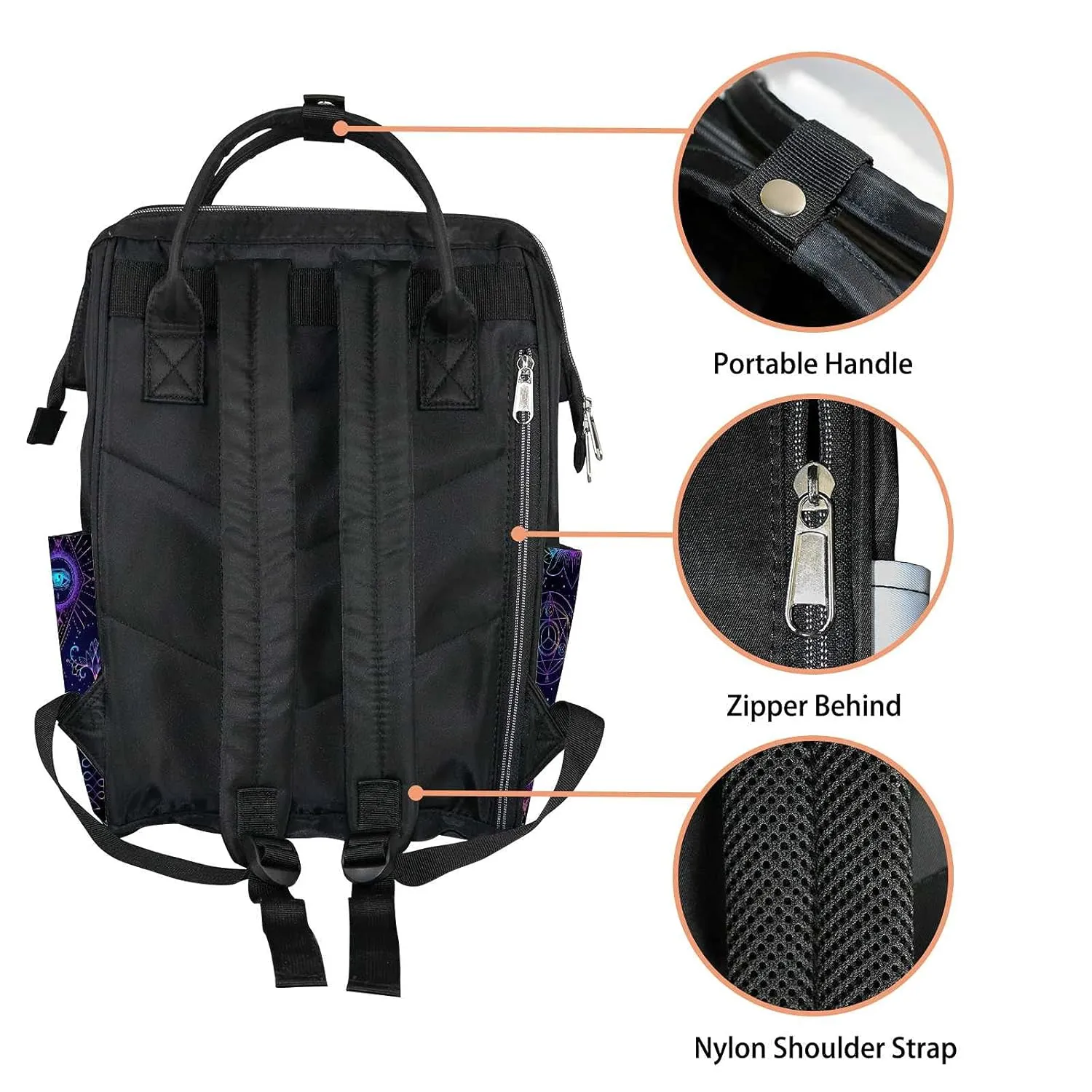 Diaper Bag Mummy Backpack Wisdom Constellation Yoga Blue Multifunction Baby Nappy Bag Large Capacity Nursing Bags Waterproof Travel Backpack