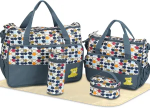 Diaper Bag Tote Set,5PCS Diaper Bags for Baby Girl Travel Diaper Tote Multifunctional Diaper Changing Bags