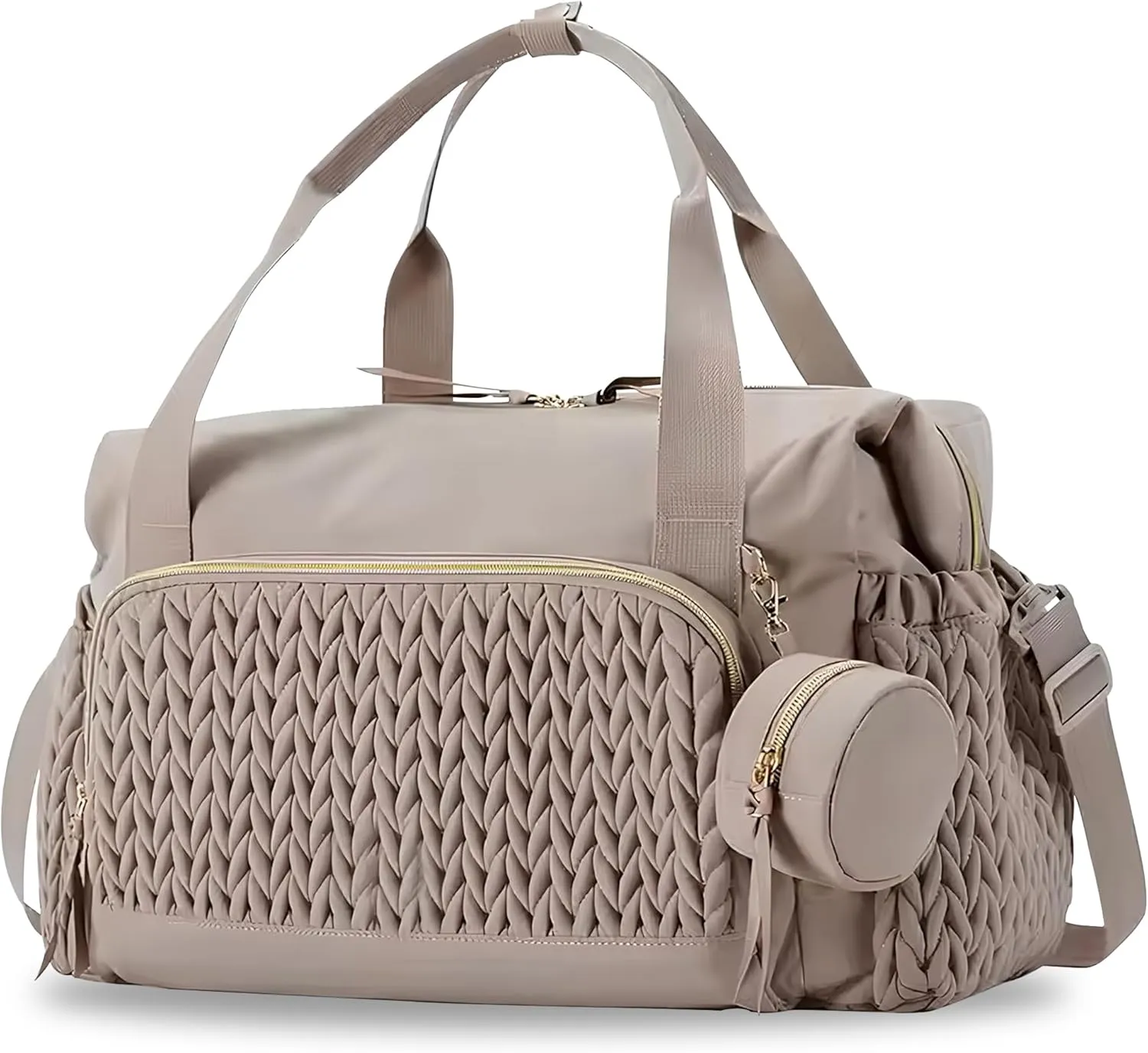 Diaper Bag Tote with Pacifier Case and Changing Station, Large Diaper Bag for Women with Shoulder Straps