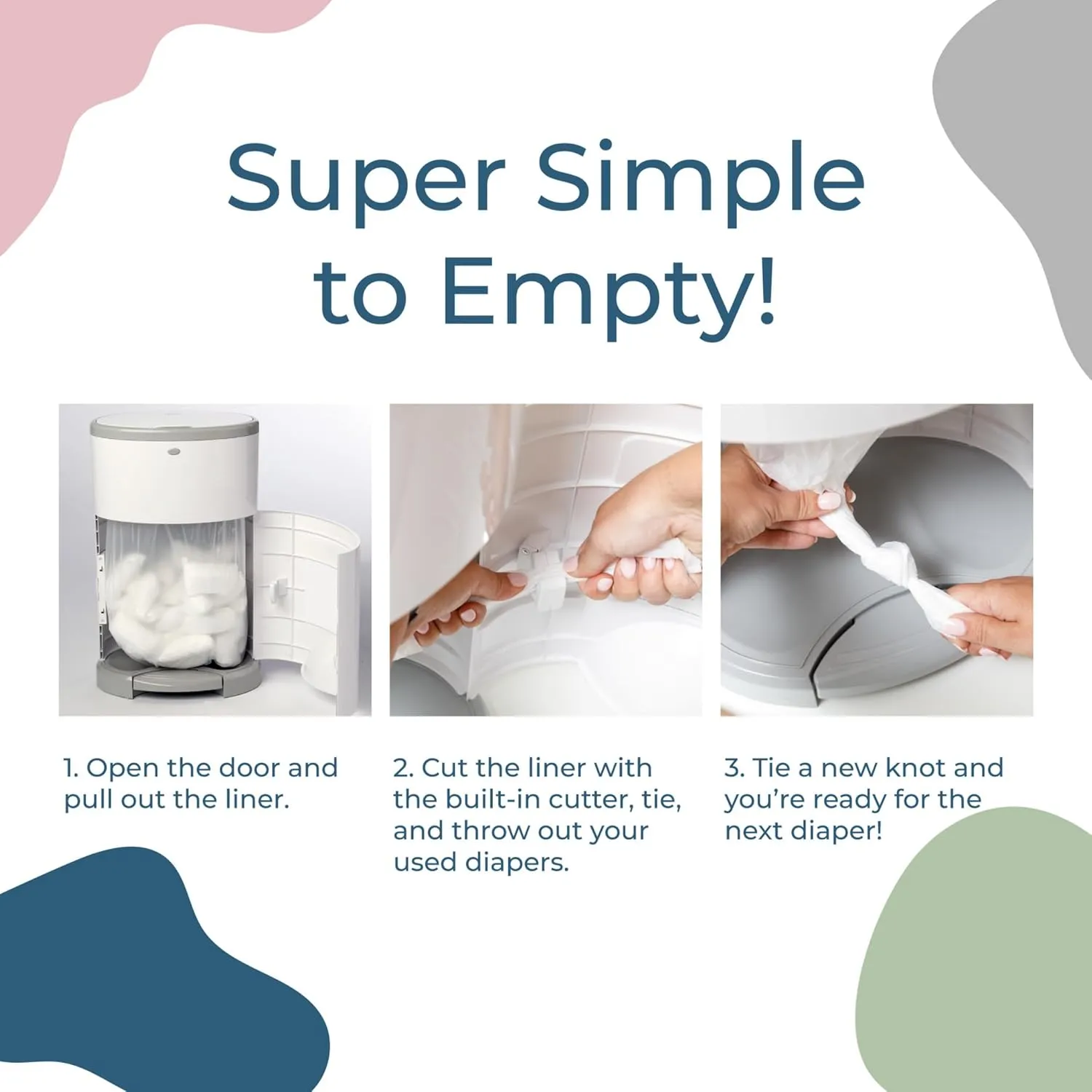 Diaper Dekor Classic Diaper Pail Biodegradable Refills | 2 Count | Most Economical Refill System | Quick & Easy to Replace | No Preset Bag Size Use Only What You Need | Exclusive End-of-Liner Marking