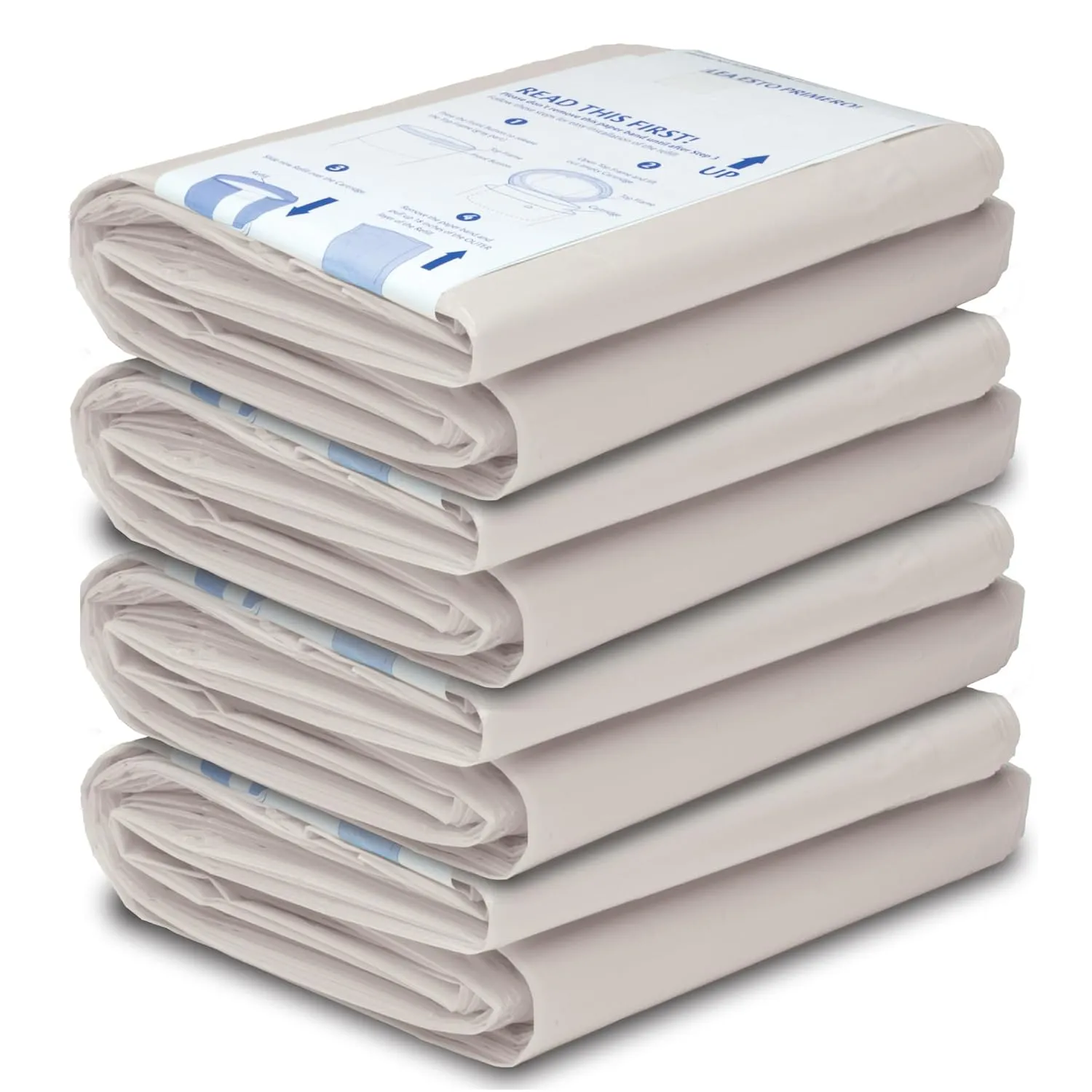 Diaper Dekor Plus Diaper Pail Refills | 4 Count | Most Economical Refill System | Quick & Easy to Replace | No Preset Bag Size Use Only What You Need | Exclusive End-of-Liner Marking