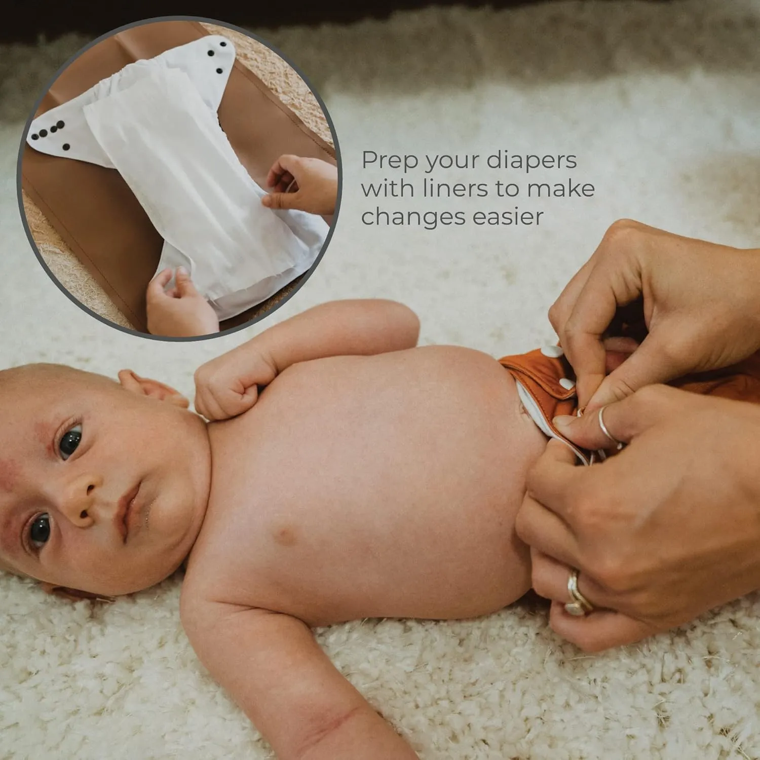 Diaper Liners for Cloth Diapers, 100 Disposable Sheets Per Roll, Made of Soft Material, by Nora's Nursery
