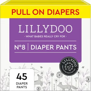 Diaper Pants Toddlers - Size 8 (42  lbs), Half-Monthly Supply (45 Count), Skin-Friendly, Ultrasoft, Chlorine-Free & Absorbent Diaper Pants
