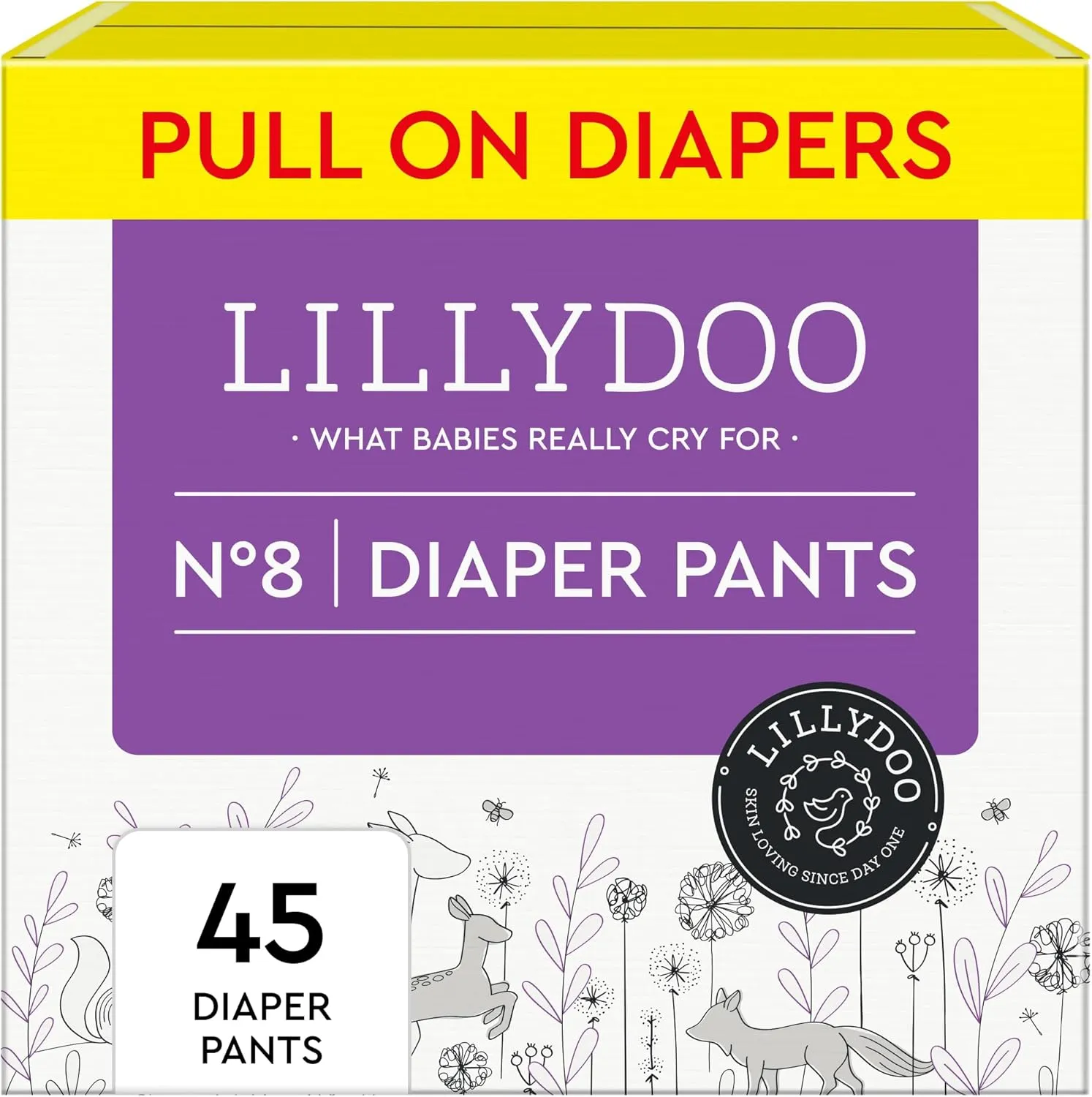 Diaper Pants Toddlers - Size 8 (42  lbs), Half-Monthly Supply (45 Count), Skin-Friendly, Ultrasoft, Chlorine-Free & Absorbent Diaper Pants