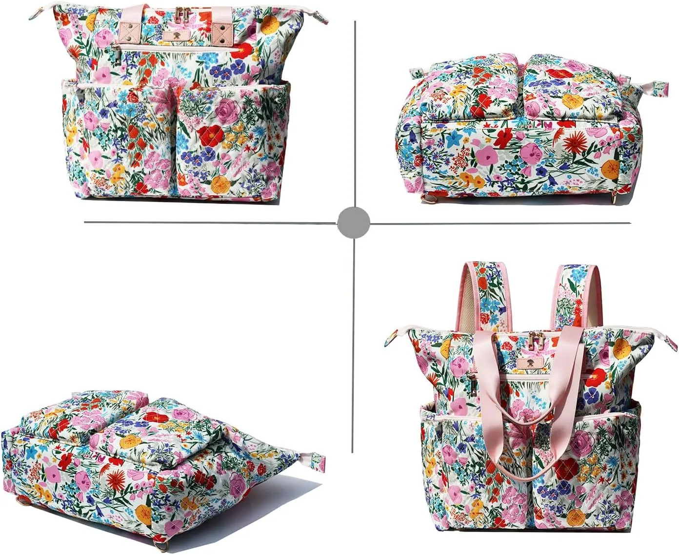 Diaper Tote Bag Totepack Backpack 2 in 1 for Women Multifunctional Large Capacity with Insulated Pockets Travel