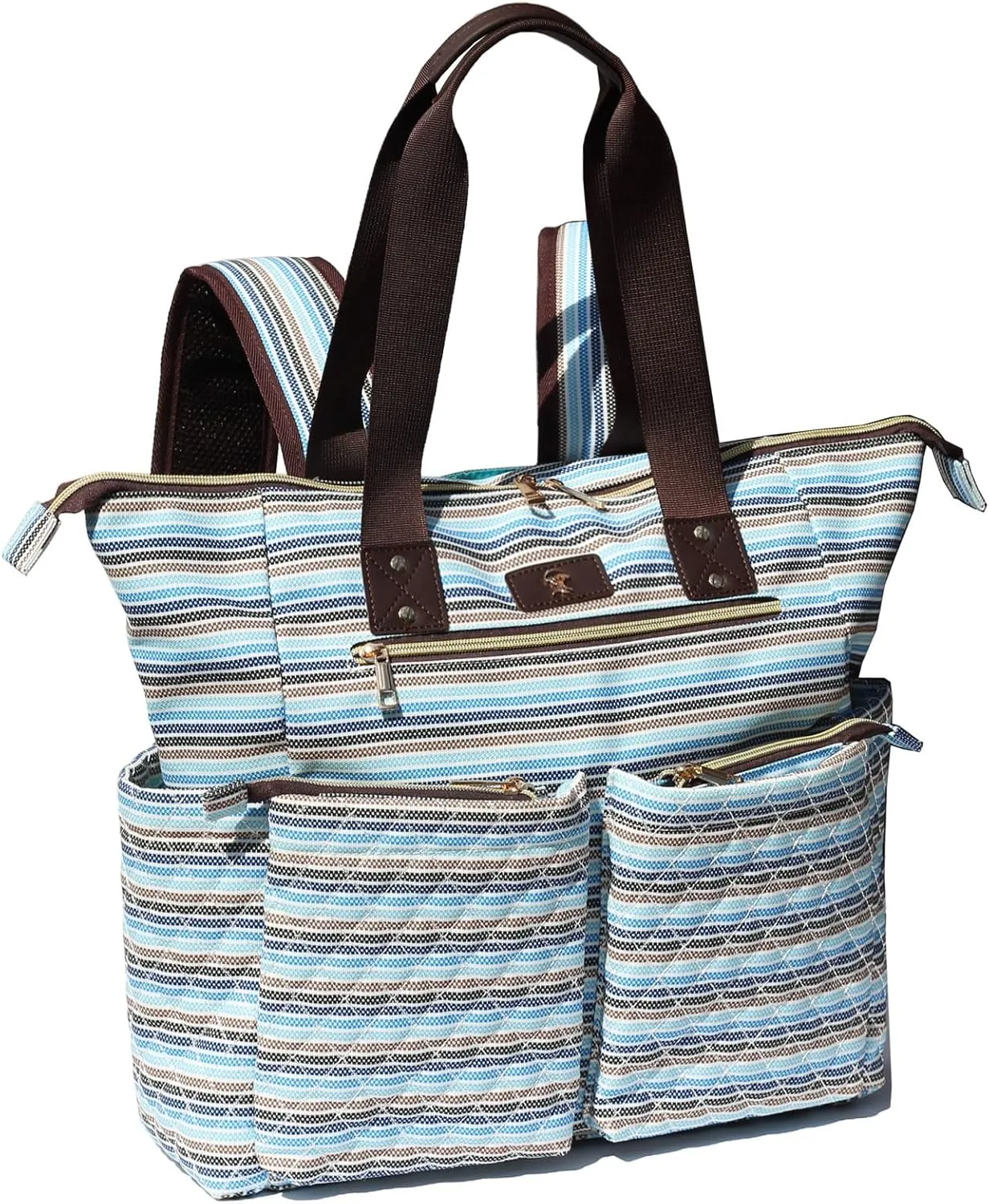 Diaper Tote Bag Totepack Backpack 2 in 1 for Women Multifunctional Large Capacity with Insulated Pockets Travel