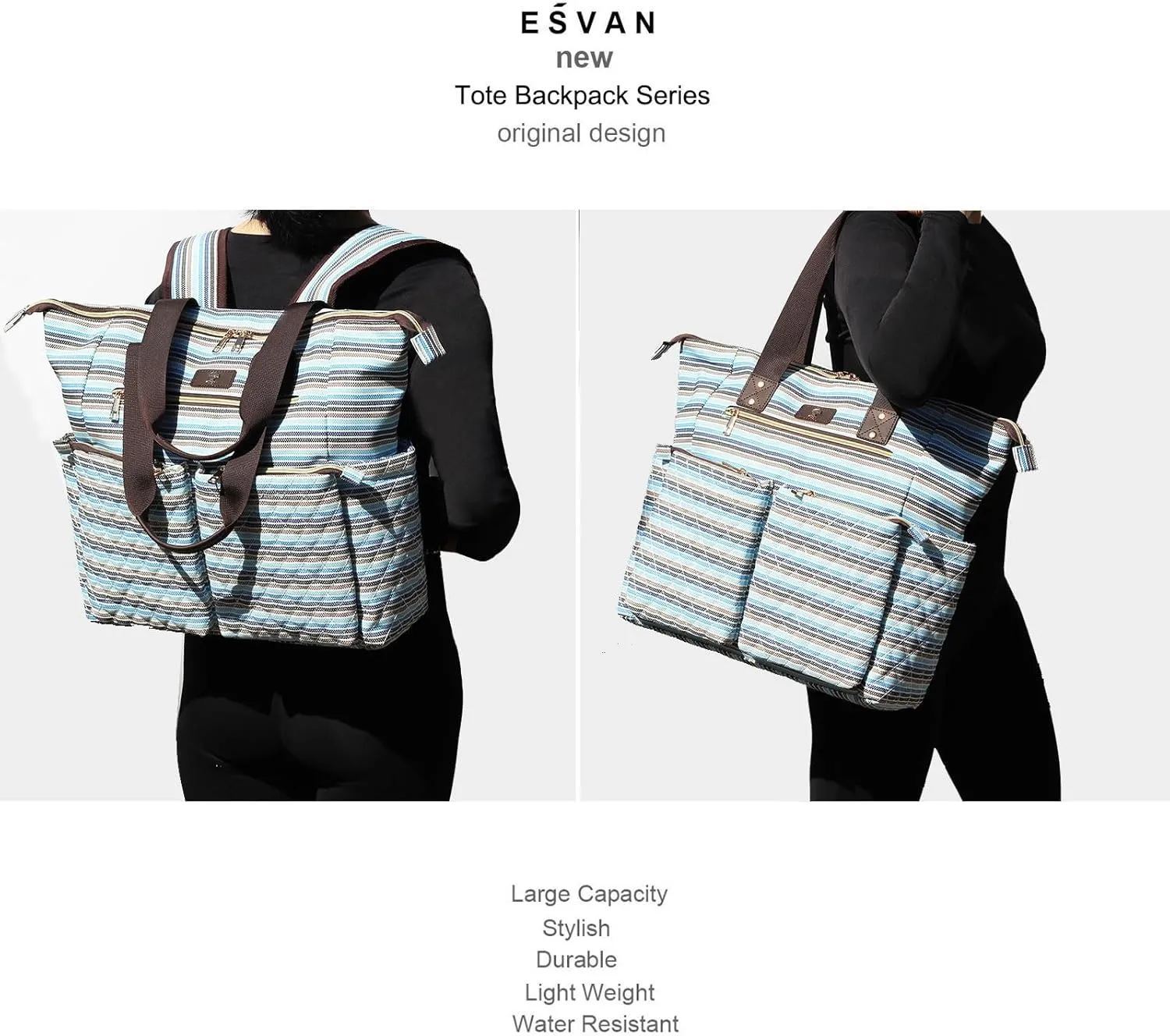 Diaper Tote Bag Totepack Backpack 2 in 1 for Women Multifunctional Large Capacity with Insulated Pockets Travel