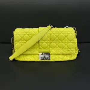 Dior Preloved Bag HY109 Quilted Yellow Shoulder Bag