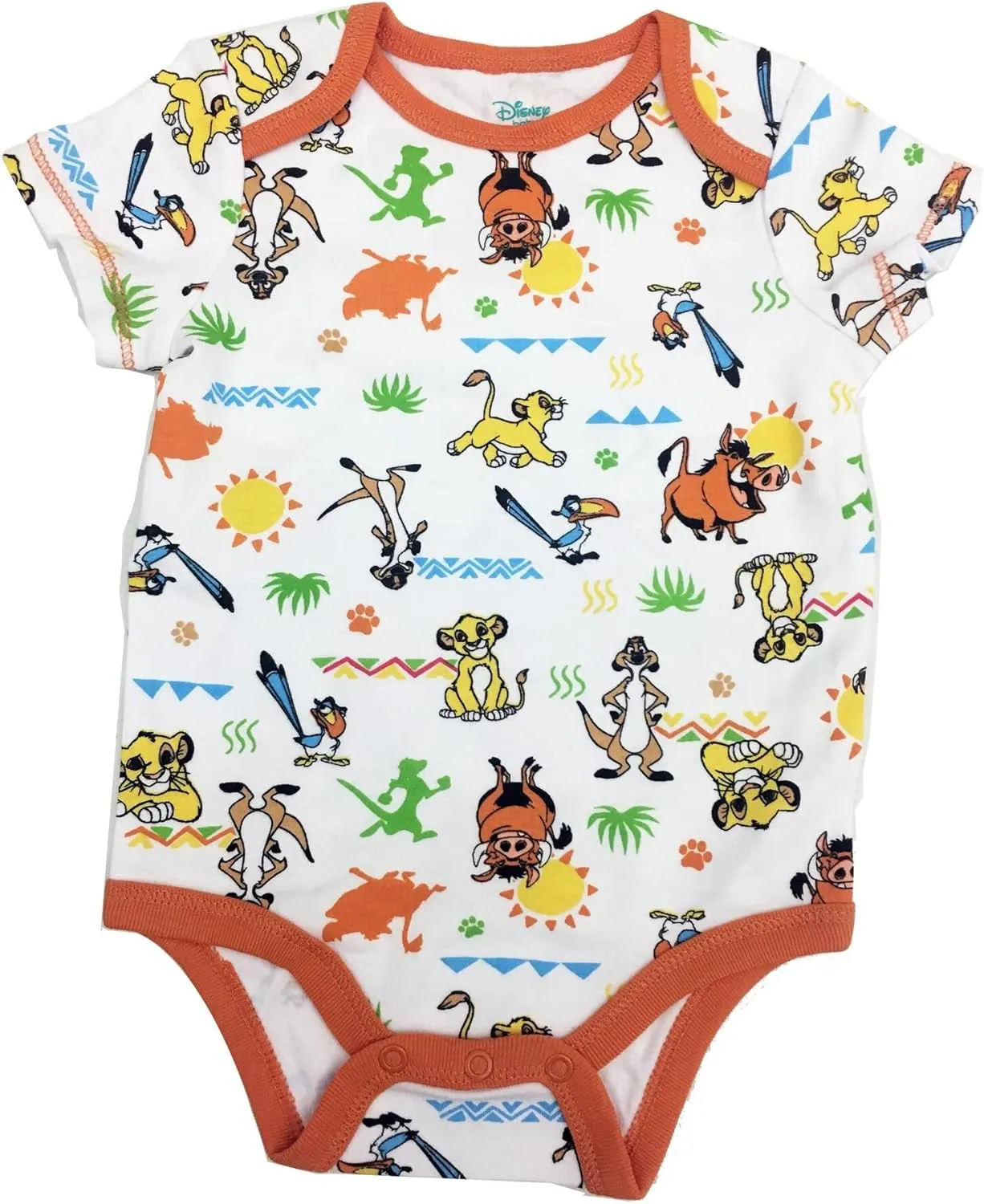 Disney Mickey Mouse Lion King Winnie the Pooh Pixar Toy Story Finding Nemo Baby 5 Pack Bodysuits Newborn to Infant