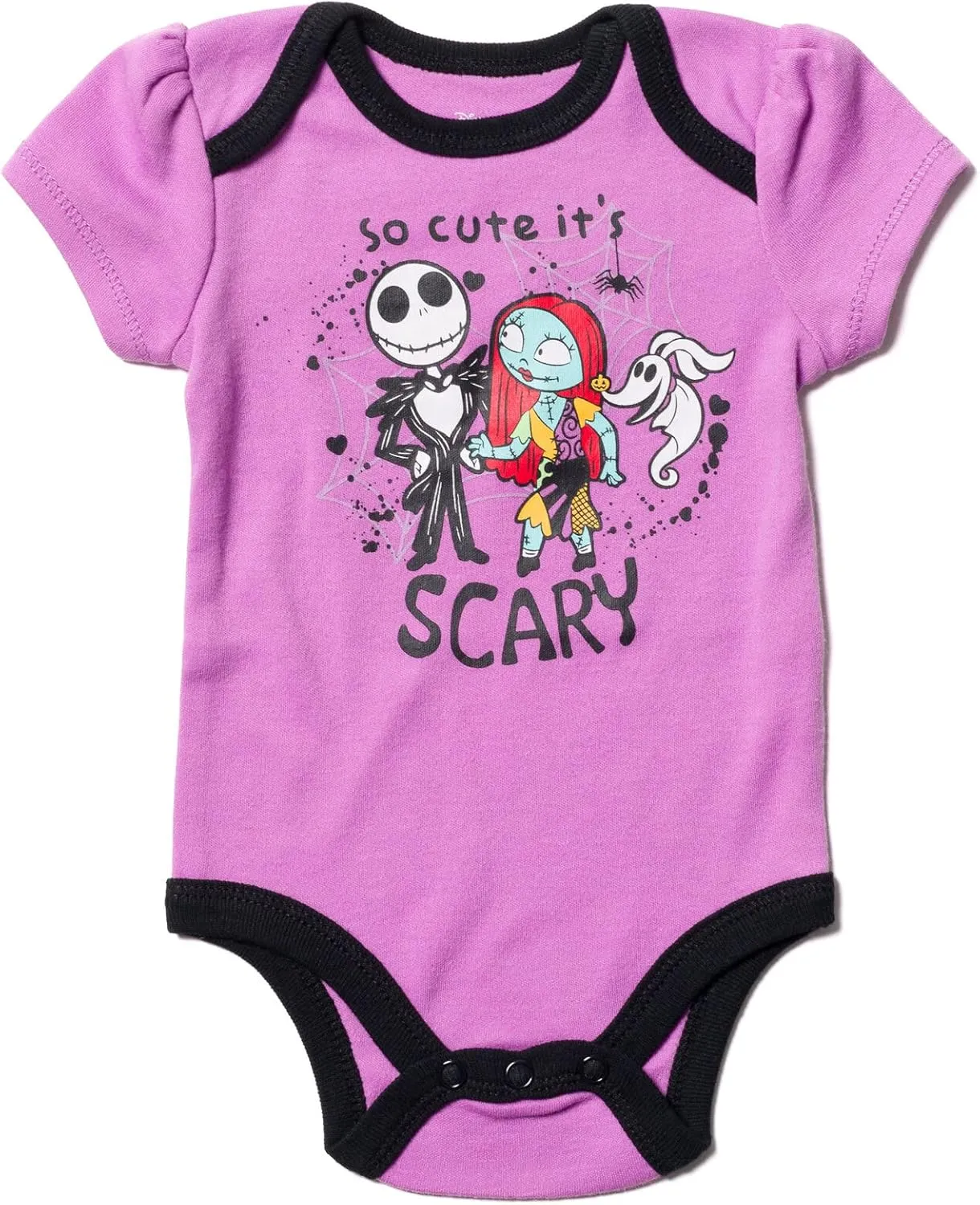 Disney Nightmare Before Christmas Zero Sally Jack Skellington Baby Girls Bodysuit Pants and Headband 3 Piece Outfit Set