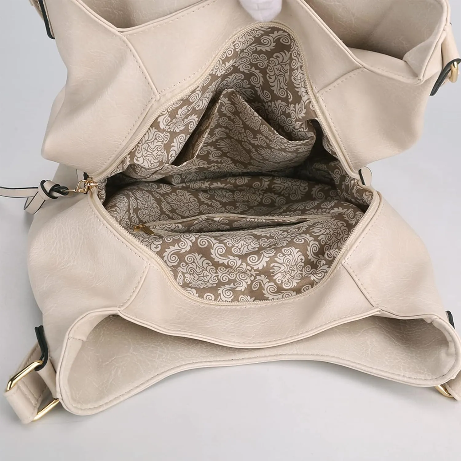 DOURR Women's Multi-pocket Shoulder Bag Fashion Vegan Leather Handbag Tote Purse