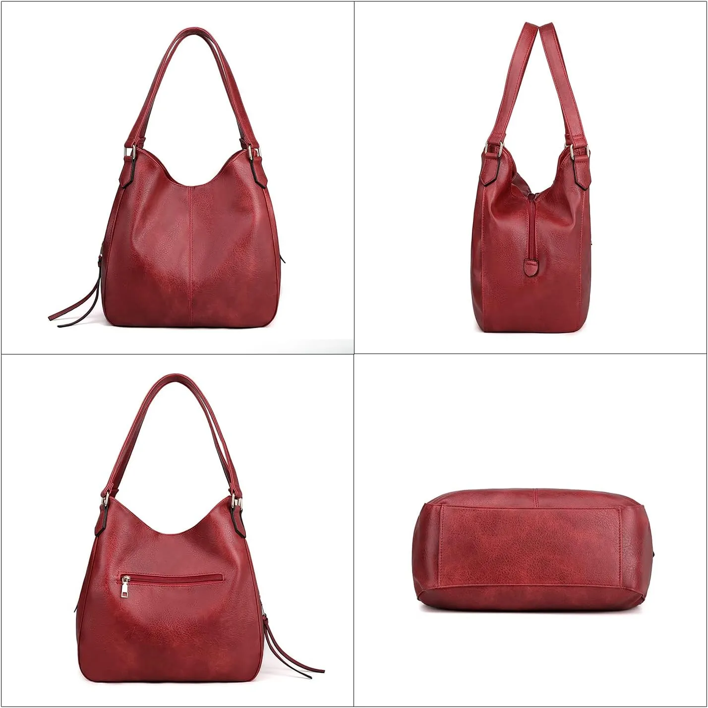DOURR Women's Multi-pocket Shoulder Bag Fashion Vegan Leather Handbag Tote Purse