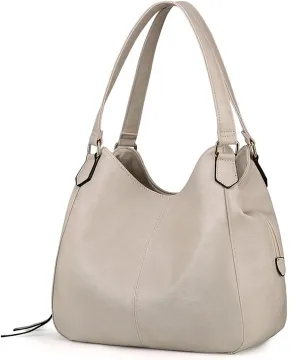 DOURR Women's Multi-pocket Shoulder Bag Fashion Vegan Leather Handbag Tote Purse