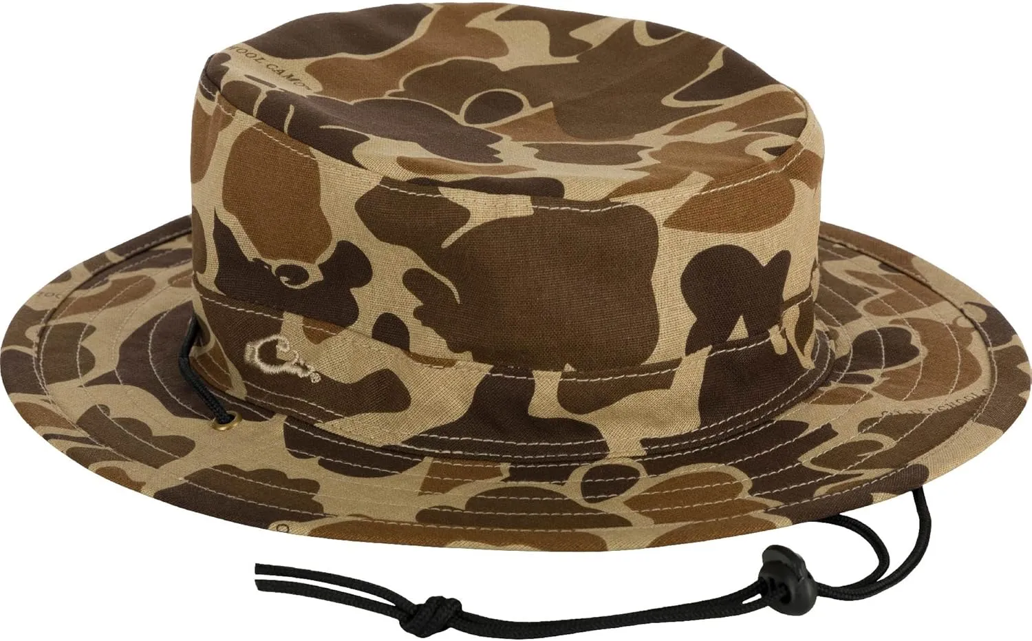 Drake Waterfowl Duk Boonie Hat - All-Weather Cotton Lightly Structured Full Brim Hunting Hat w/Drawstring, Old School, L