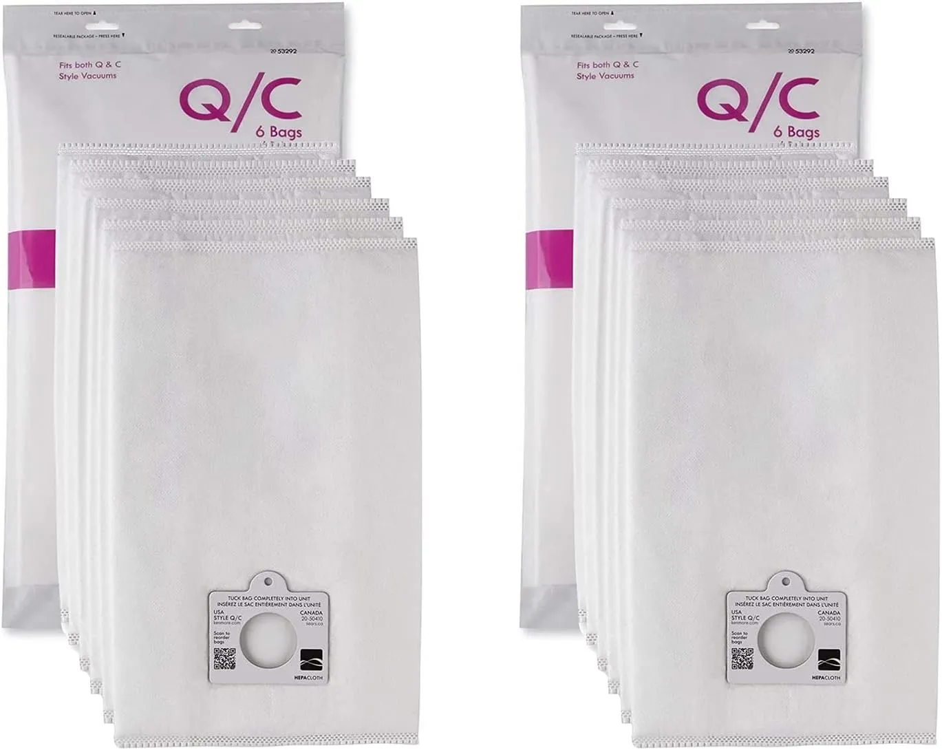 Eagles 12pack Replacement Style Q/C Vacuum Bags Compatible with Kenmore Canister Vacuum