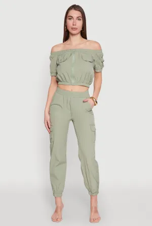 Elastic Waist Cargo Joggers