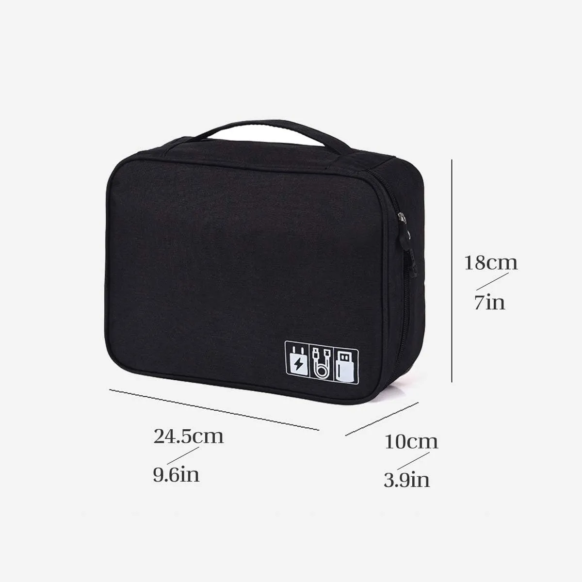 Electronics Organizer, OrgaWise Electronic Accessories Bag Travel Cable Organizer Three-Layer for iPad Mini, Kindle, Hard Drives, Cables, Chargers