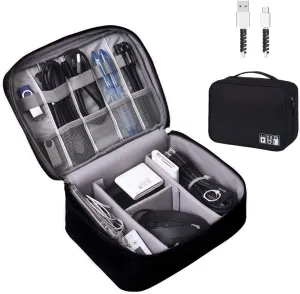 Electronics Organizer, OrgaWise Electronic Accessories Bag Travel Cable Organizer Three-Layer for iPad Mini, Kindle, Hard Drives, Cables, Chargers