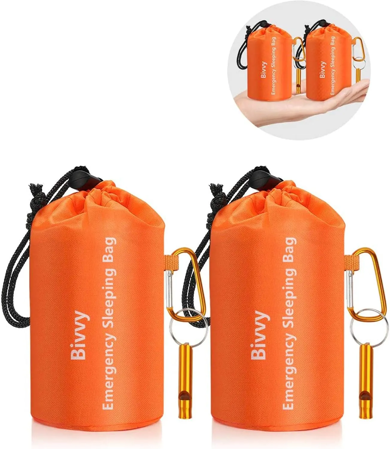 Emergency Sleeping Bags Thermal-Emergency-Blankets Ultralight Space Blankets Survival Waterproof Bivy Sack Multi-Purpose Survival Gear for Hiking, Camping, First Aid Kits, Outdoor Survival Gear