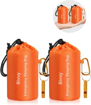 Emergency Sleeping Bags Thermal-Emergency-Blankets Ultralight Space Blankets Survival Waterproof Bivy Sack Multi-Purpose Survival Gear for Hiking, Camping, First Aid Kits, Outdoor Survival Gear
