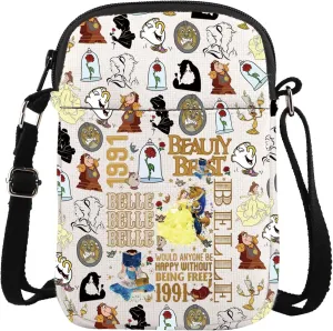 ENSIANTH Beauty Movie Inspired Gift Belle Lover Crossbody Bag A Tail as Old as Time Merch Belle Princess Beast Fans Gift