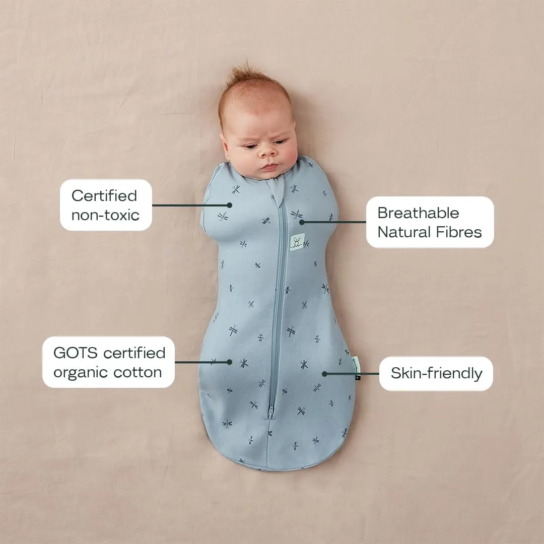 ergoPouch 0.2 TOG Cocoon Baby Sleep Sack 0-3 Months, Swaddle Sleeping Bag, Temperature Control Wearable Blanket (Dragonflies)