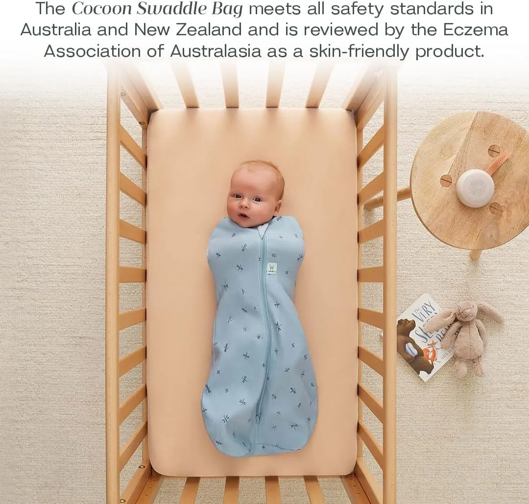 ergoPouch 0.2 TOG Cocoon Baby Sleep Sack 0-3 Months, Swaddle Sleeping Bag, Temperature Control Wearable Blanket (Dragonflies)