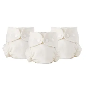 Esembly Cloth Diaper Inner, Trim-Fitting, Certified Organic Cotton, Reusable and Absorbent Leak-Proof Inserts with Snap Closure for Eco-Friendly Diapering, 3-Pack, Size 1 (7-17lbs)