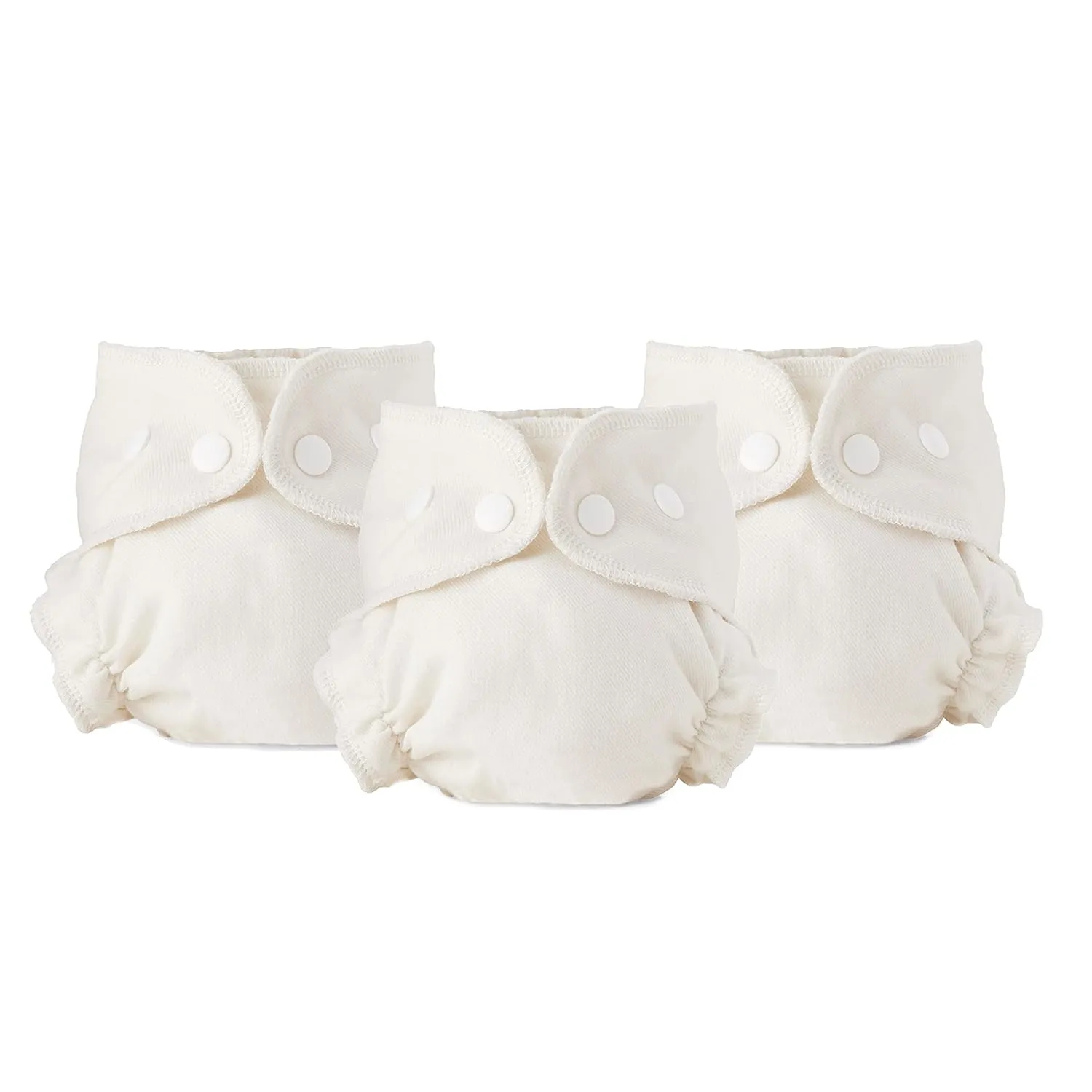 Esembly Cloth Diaper Inner, Trim-Fitting, Certified Organic Cotton, Reusable and Absorbent Leak-Proof Inserts with Snap Closure for Eco-Friendly Diapering, 3-Pack, Size 1 (7-17lbs)