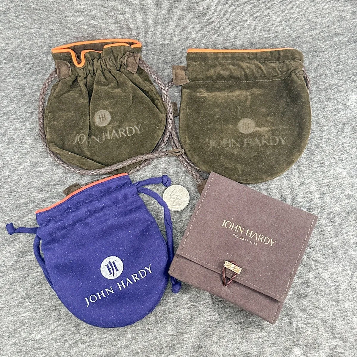 Estate John Hardy 3 Pouches & Envelope (Empty)