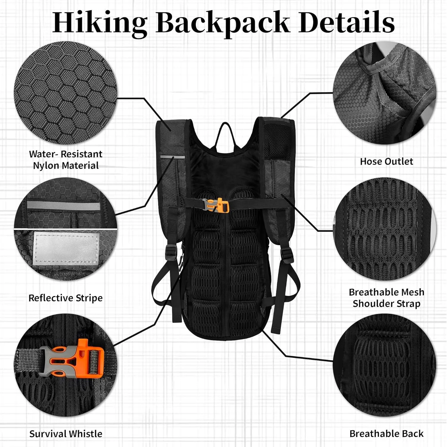 EULANT Running Backpack, Small Waterproof Daypack for Hiking Cycling Camping Walking Jogging, Water Backpack for Women Men