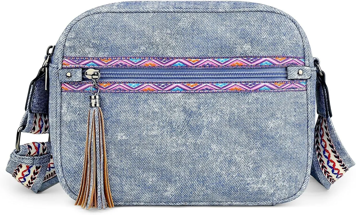 FADEON Crossbody Bags for Women Designer Vegan Leather Crossbody Purse Multi-pocket Medium Shoulder Bag with Card Slots