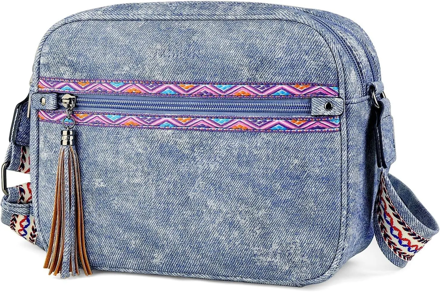FADEON Crossbody Bags for Women Designer Vegan Leather Crossbody Purse Multi-pocket Medium Shoulder Bag with Card Slots