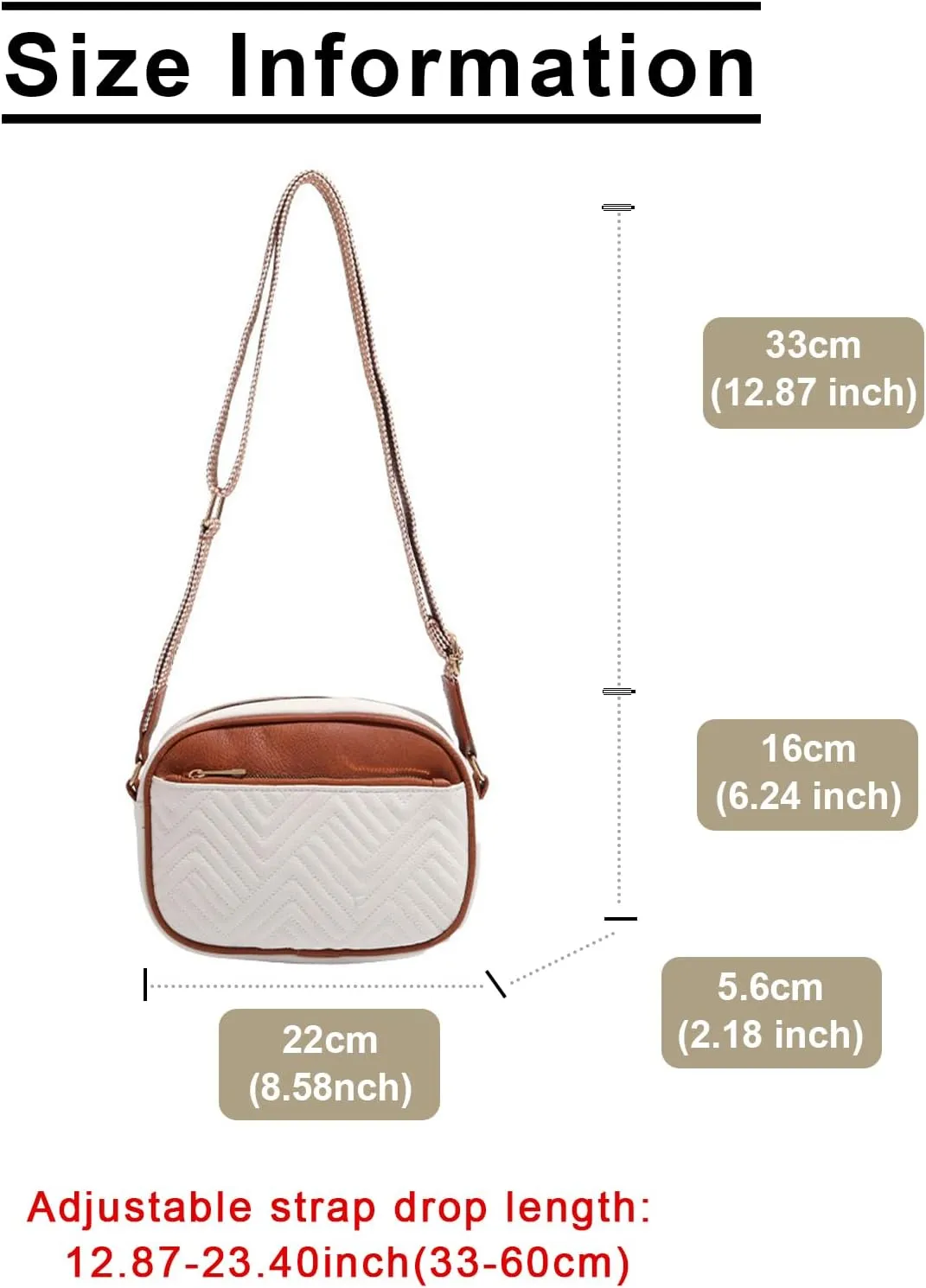 Fashion Crossbody Bags for Women Vegan Leather Quilted Crossbody Purses Shoulder Bag with Wide Strap