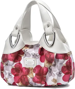 Fashion Vegan Leather Handbag for Women Multi Pocket Large Tote Bags Satchel Printed Purses Soft Hobo Bag