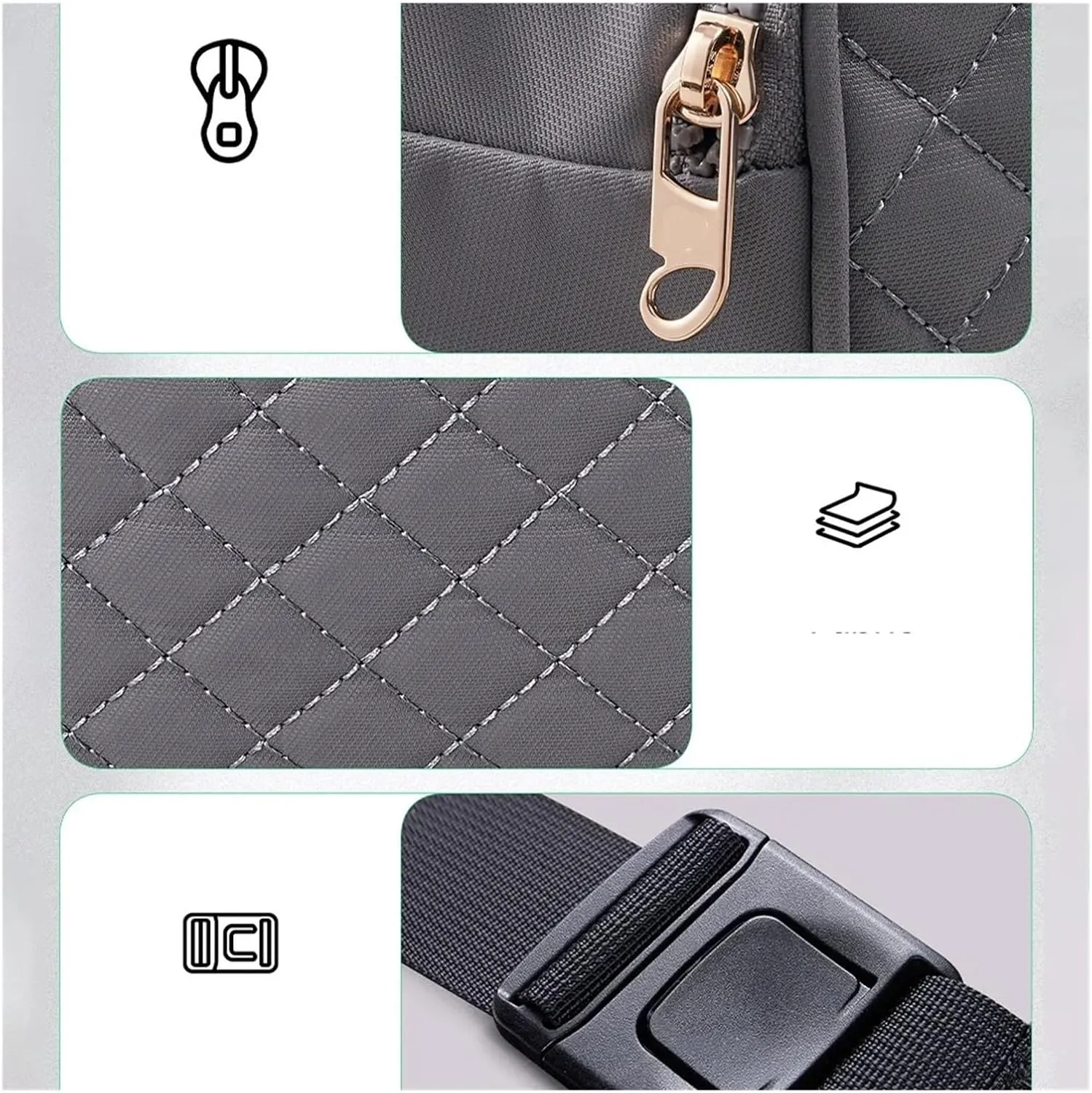 Fashion Women Fanny Pack Casual Waist Bag Belt Bag With 3 Zipper Pockets Crossbody Bum Bag Waist Pouch Travel(Beige)