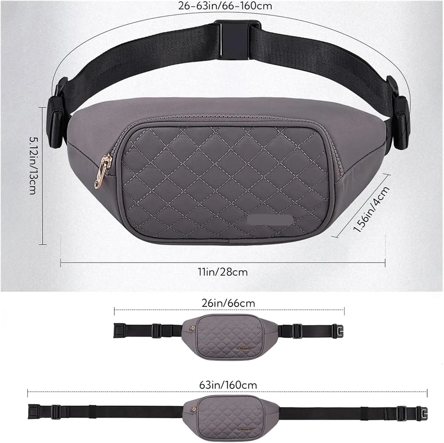 Fashion Women Fanny Pack Casual Waist Bag Belt Bag With 3 Zipper Pockets Crossbody Bum Bag Waist Pouch Travel(Beige)