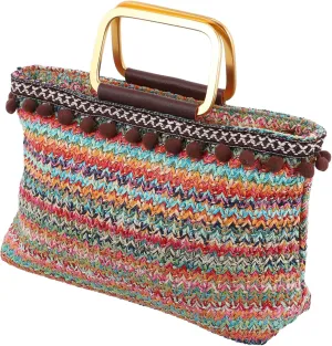 Fashionable Large Capacity Straw Woven Handbag Durable Portable Storage Bag for Simple Style for Beach Shopping and Everyday Use Design
