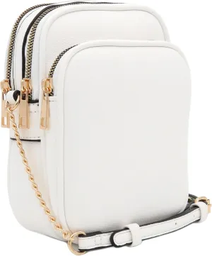FashionPuzzle Multi Pocket PU Leather Casual Medium Crossbody Bag with Adjustable Strap