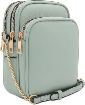 FashionPuzzle Multi Pocket PU Leather Casual Medium Crossbody Bag with Adjustable Strap