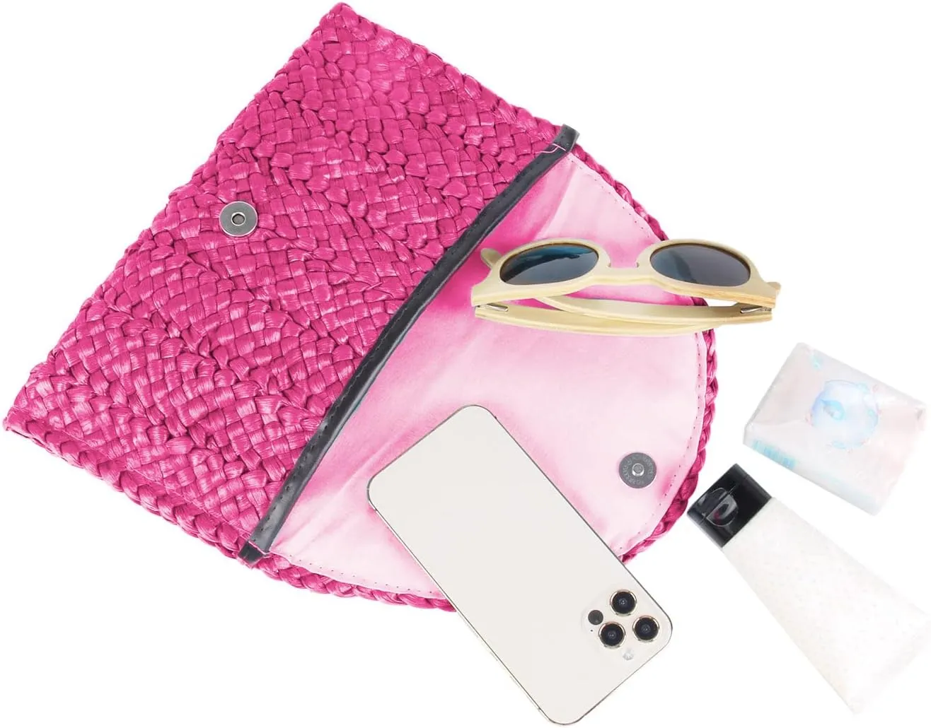 Fecialy Straw Clutch Purses Straw Purses for Women Envelope Woven Clutch Handbags Summer Beach Bags