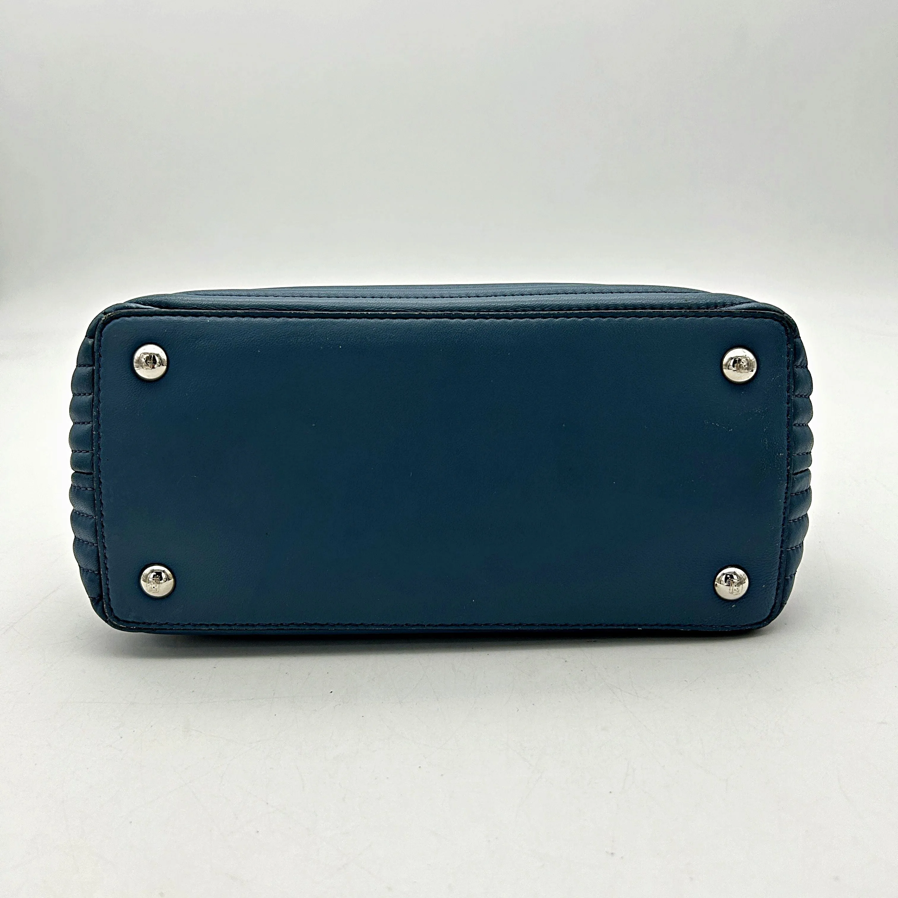 Fendi Light Blue Leather Small Dotcom Click Top Handle Bag Fendi LA11619