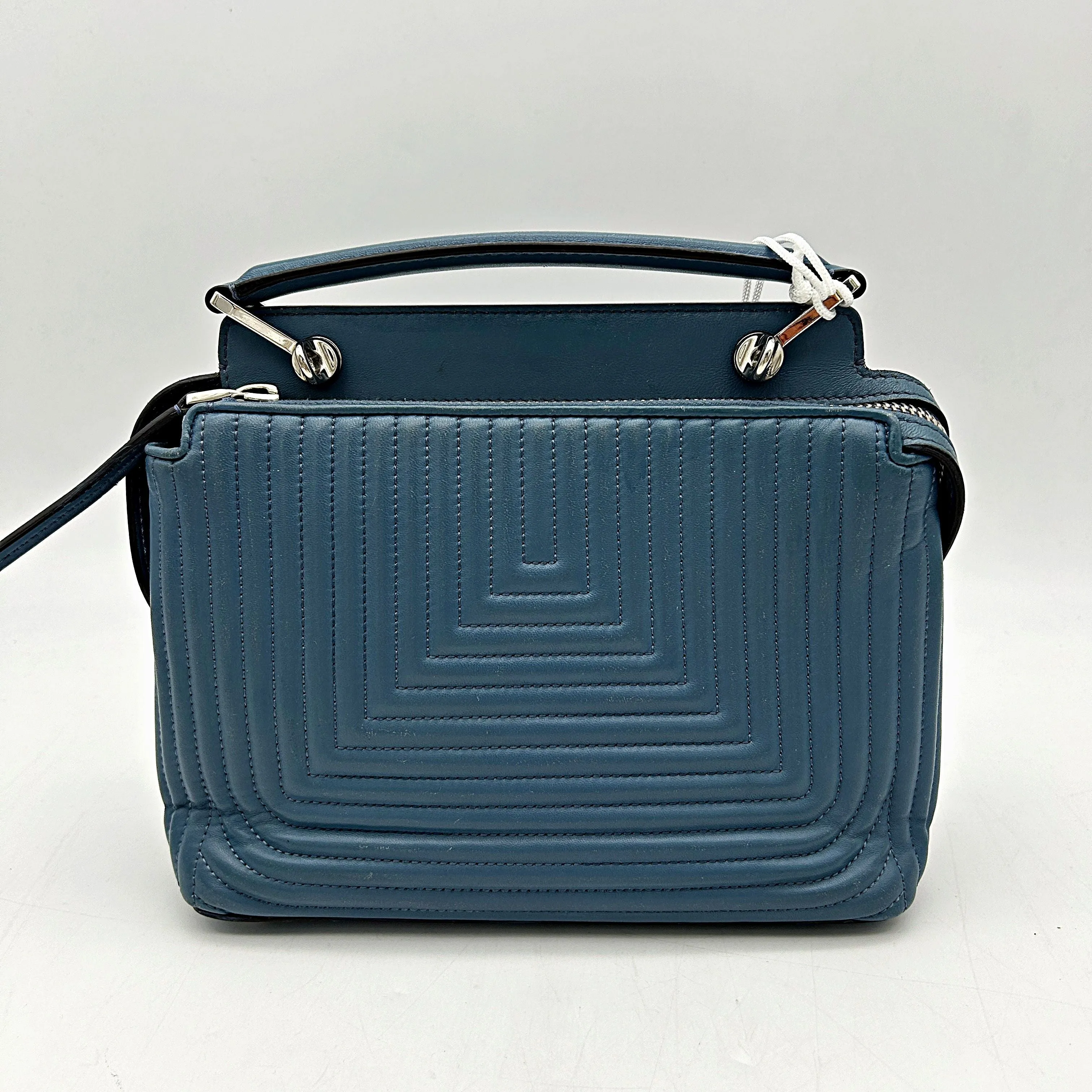 Fendi Light Blue Leather Small Dotcom Click Top Handle Bag Fendi LA11619