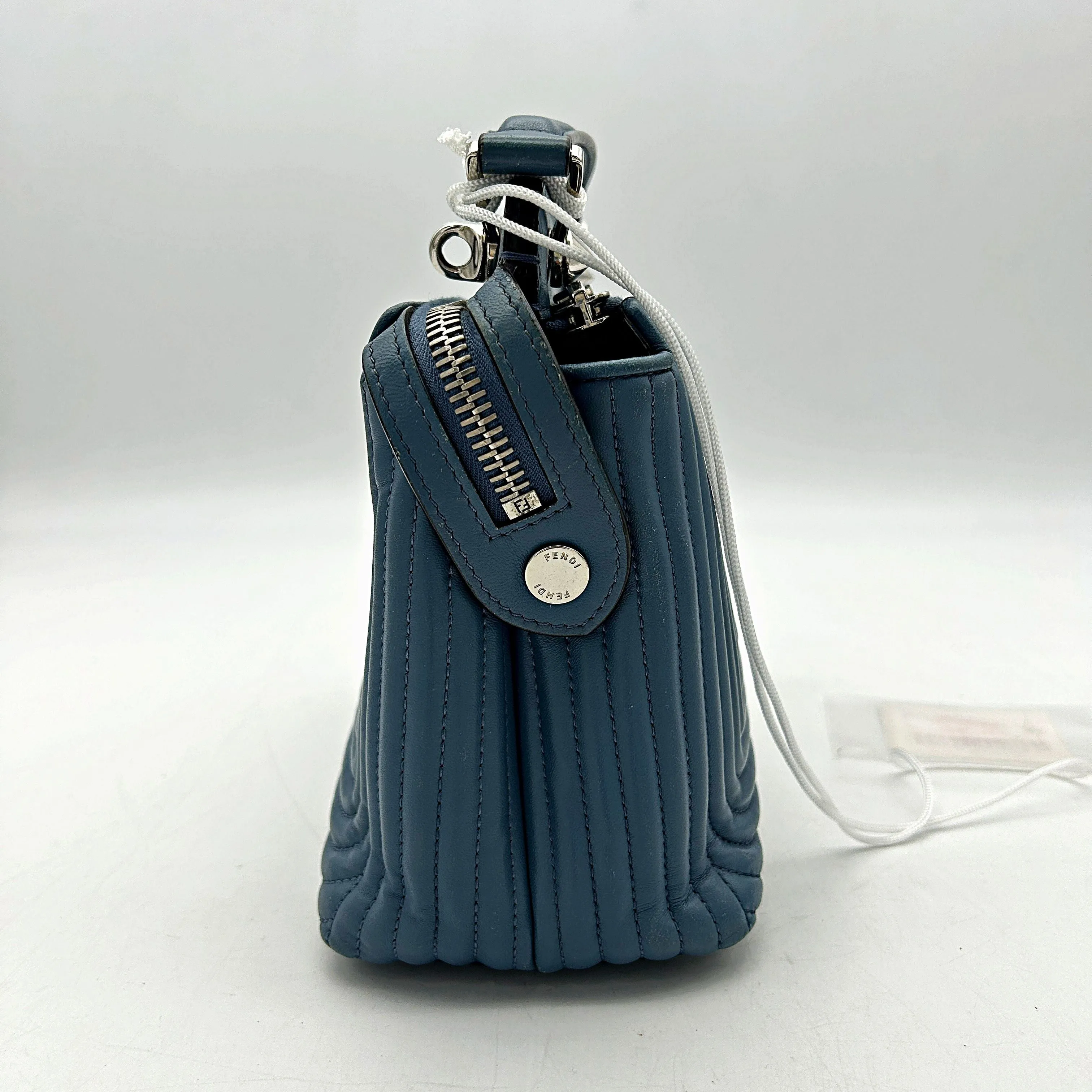 Fendi Light Blue Leather Small Dotcom Click Top Handle Bag Fendi LA11619